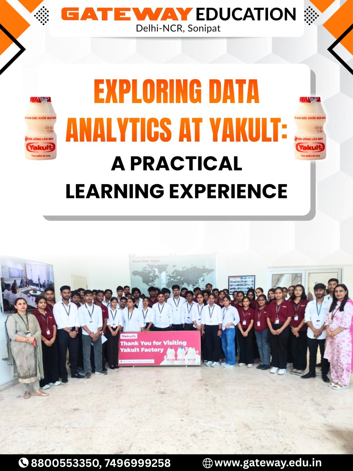 DCA OF GIET ORGANIZED AN INDUSTRIAL VISIT OF BCA 1ST YEAR TO YAKULT 