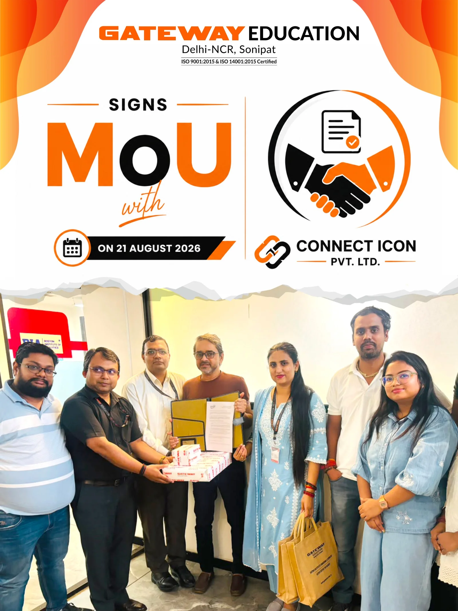 Gateway education signed a mou with connect icon pvt ltd 