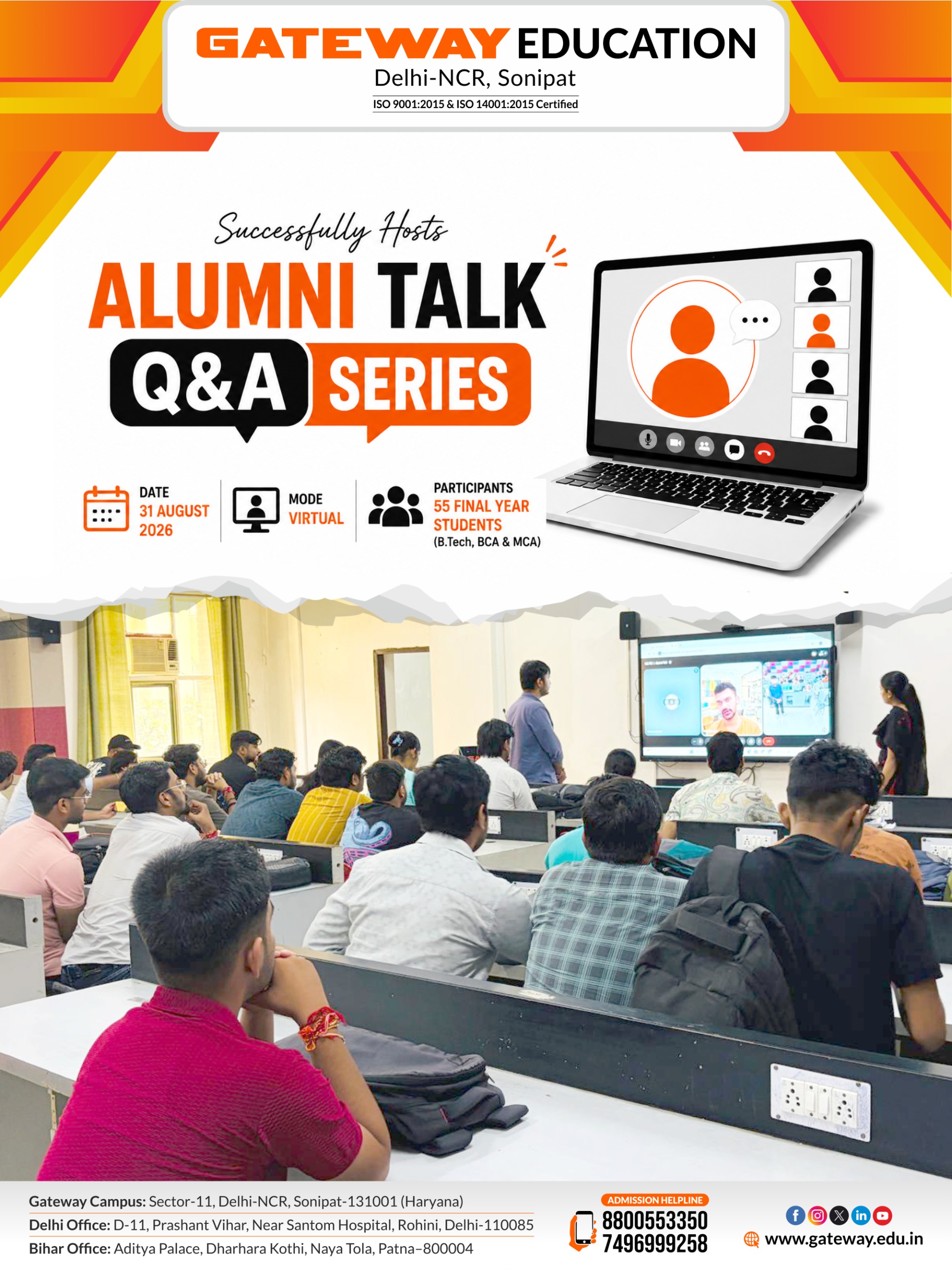 Gateway education successfully hosted alumni talk-q&a series