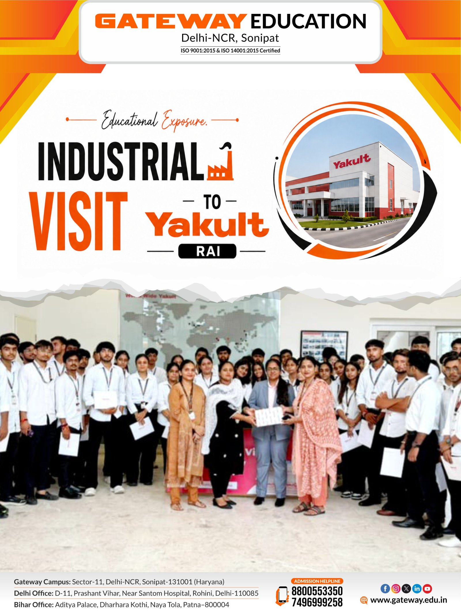 Dms of giet organized an industrial visit to yakult