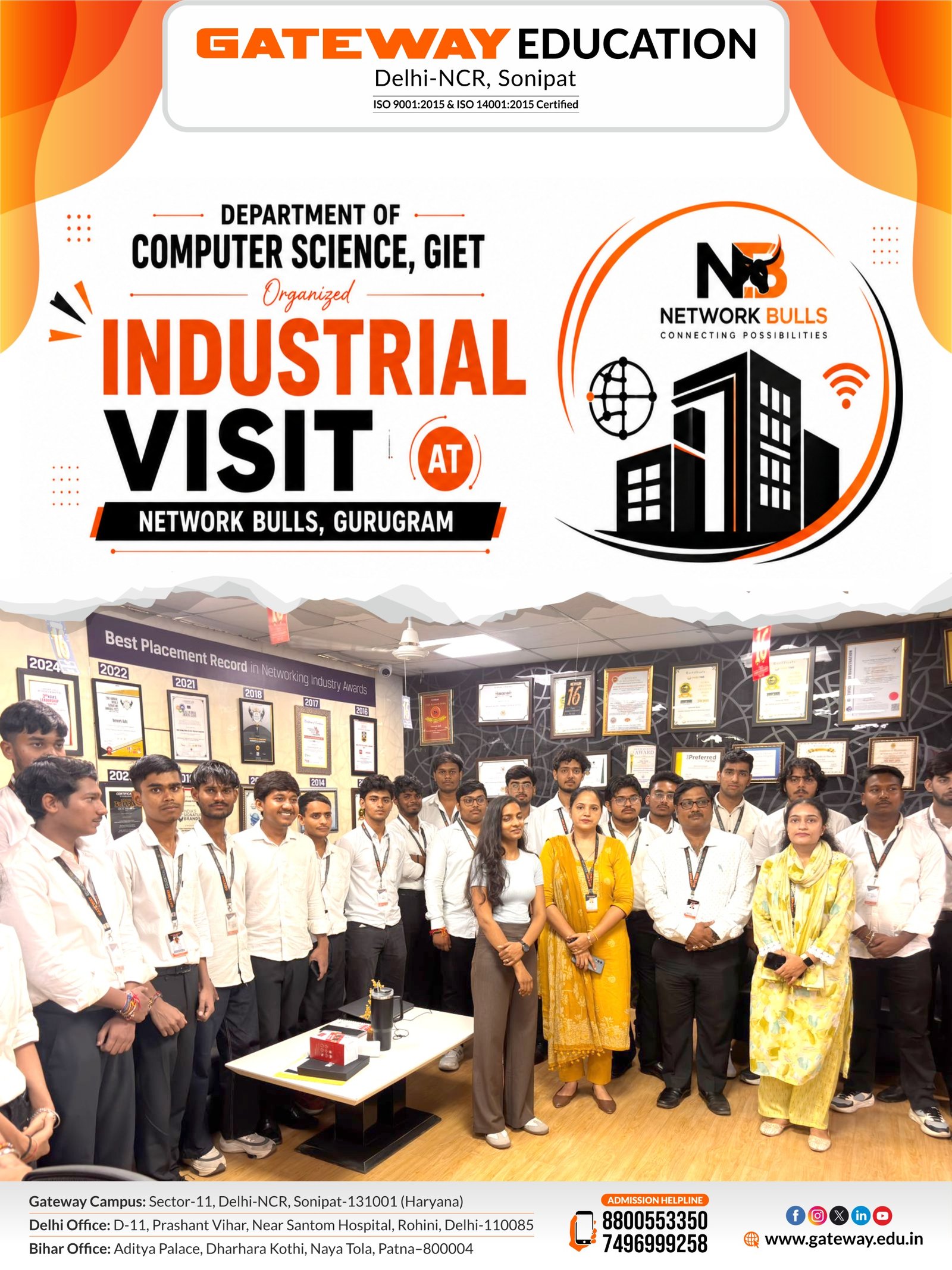 Dcs of giet organized an industrial visit to network bulls