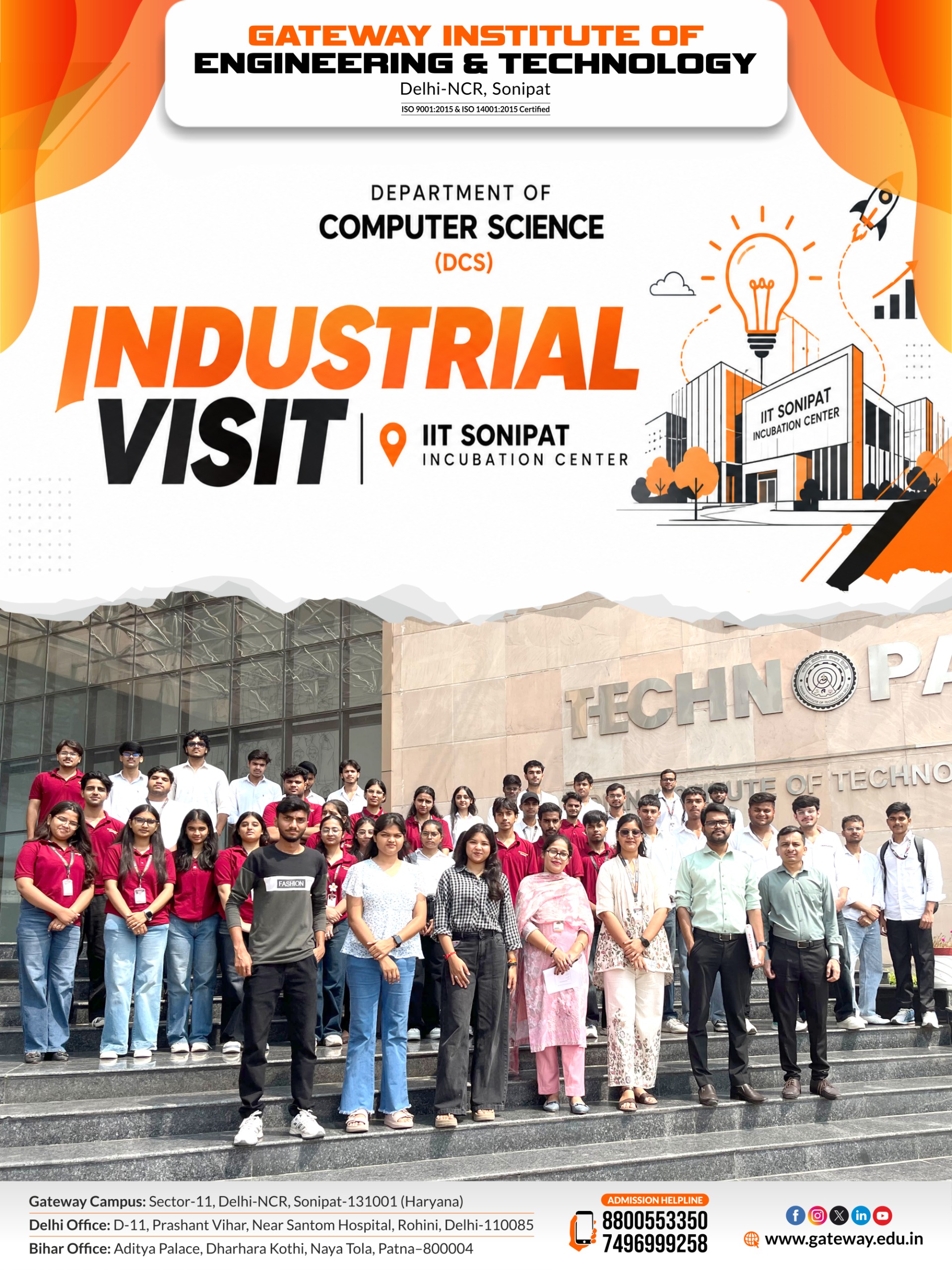 Dcs of giet organized an industrial visit to iit sonipat inc