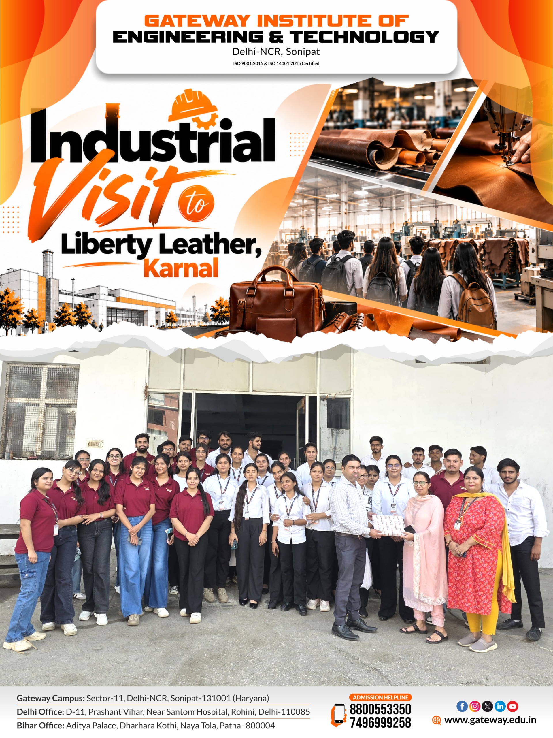 DMS OF GIET ORGANIZED AN INDUSTRIAL VISIT TO LIBERTY LEATHER