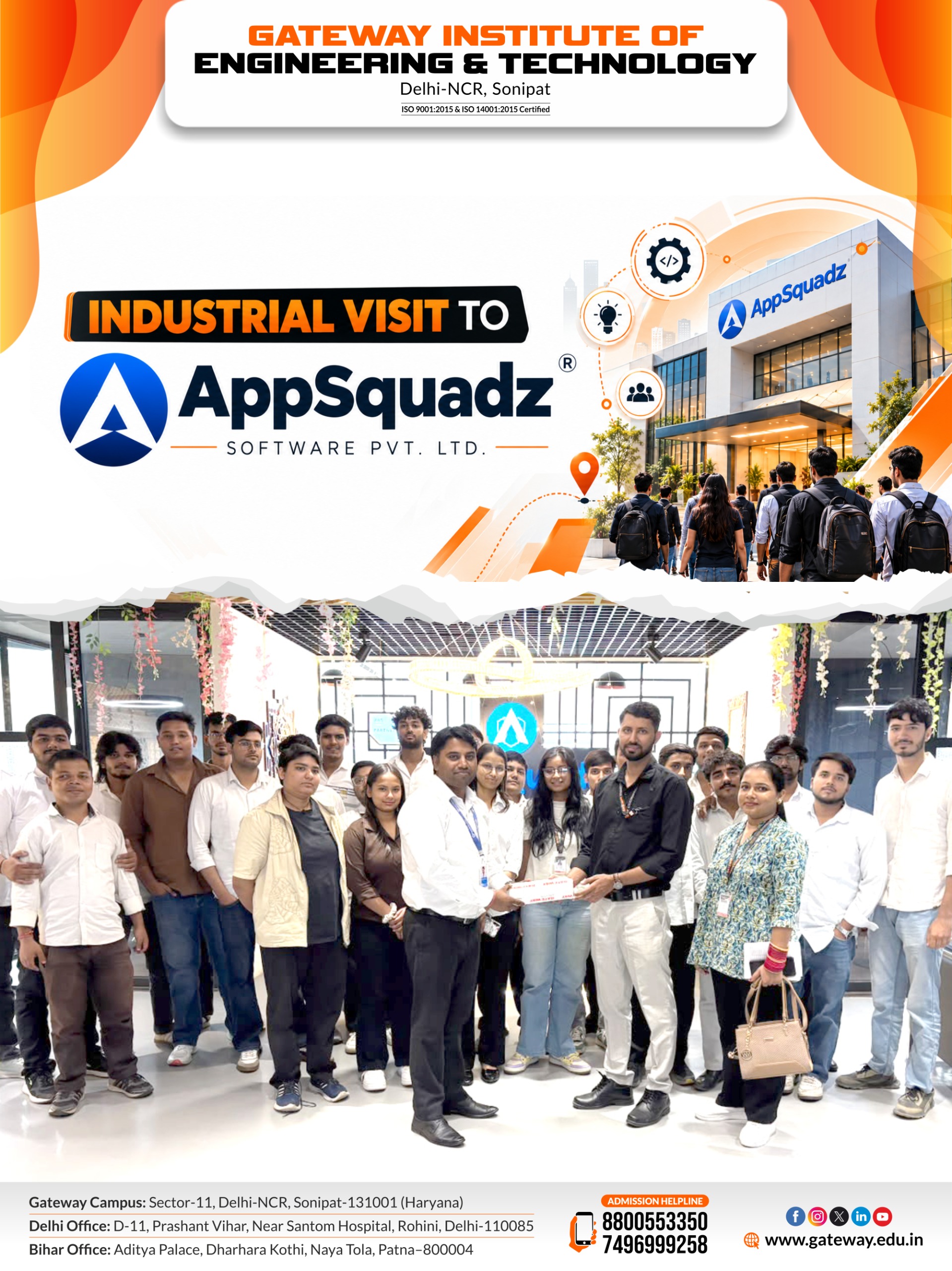 Dcs of giet organized an industrial visit to appsquadz softw
