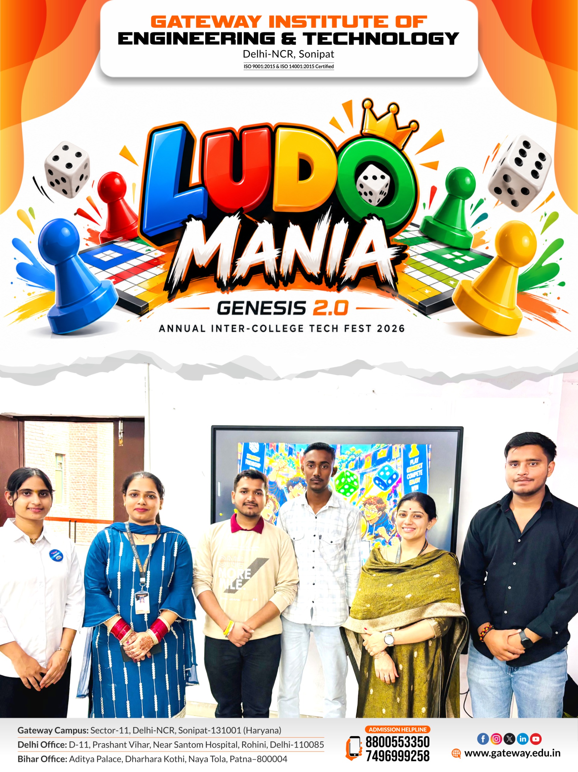 Ludo mania-genesis 2.0 i annual inter college tech fest 