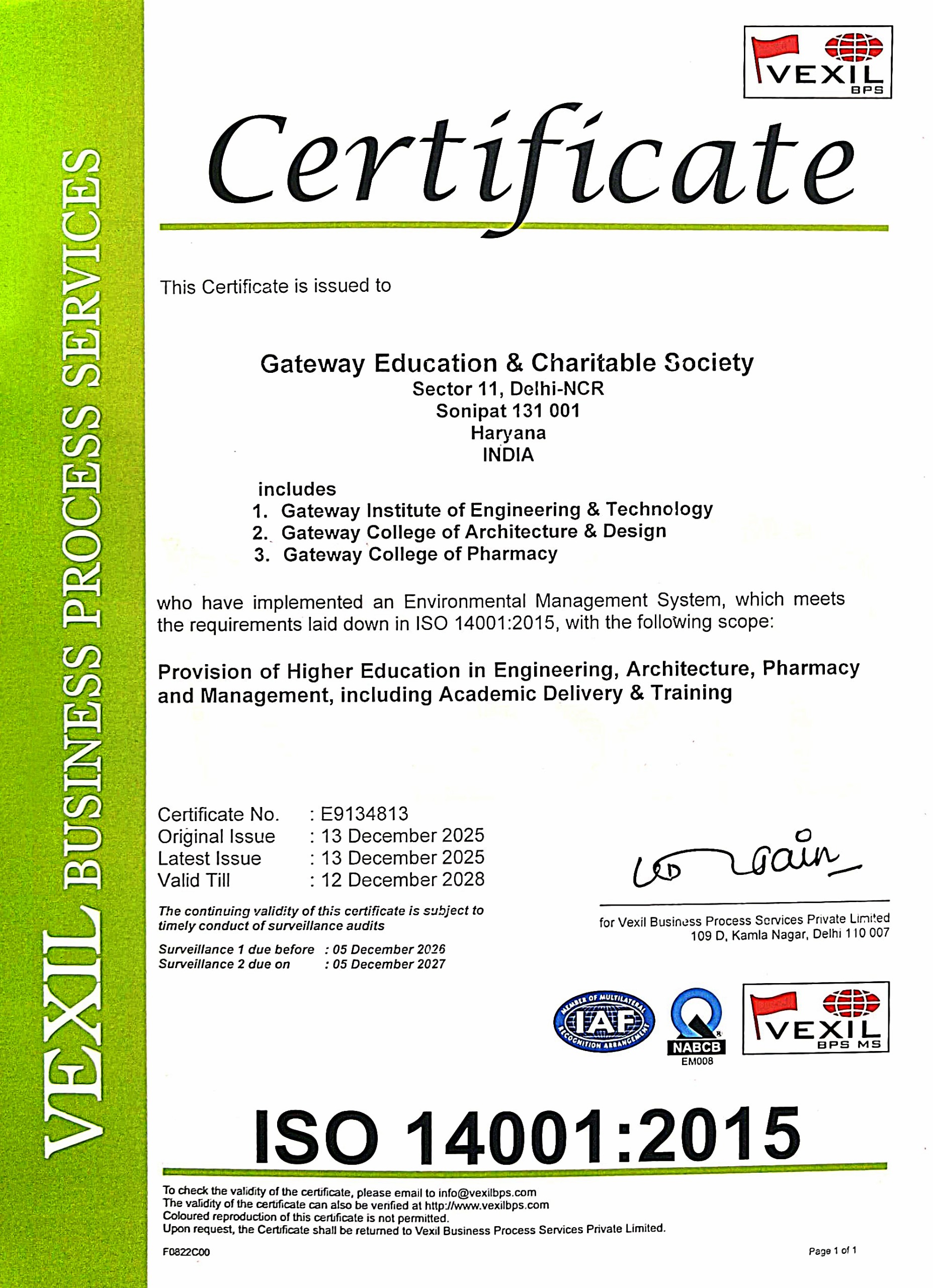 certificate