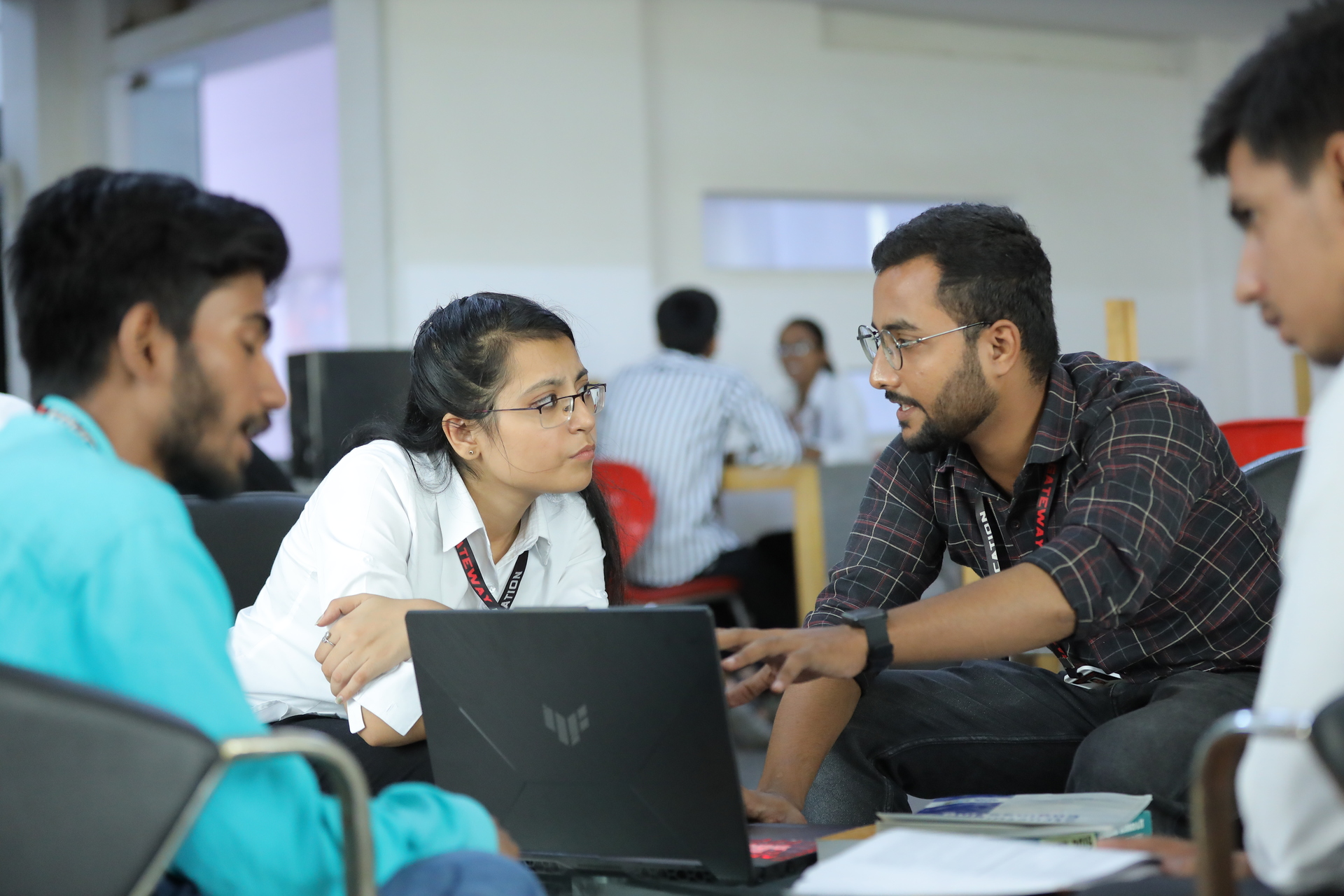 Student presenting
